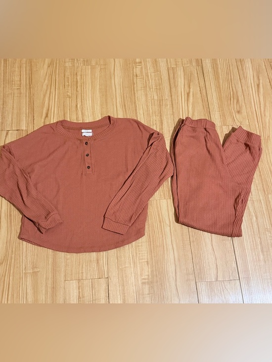 mine Other - mine rust waffle knit pajama set - terracotta hue